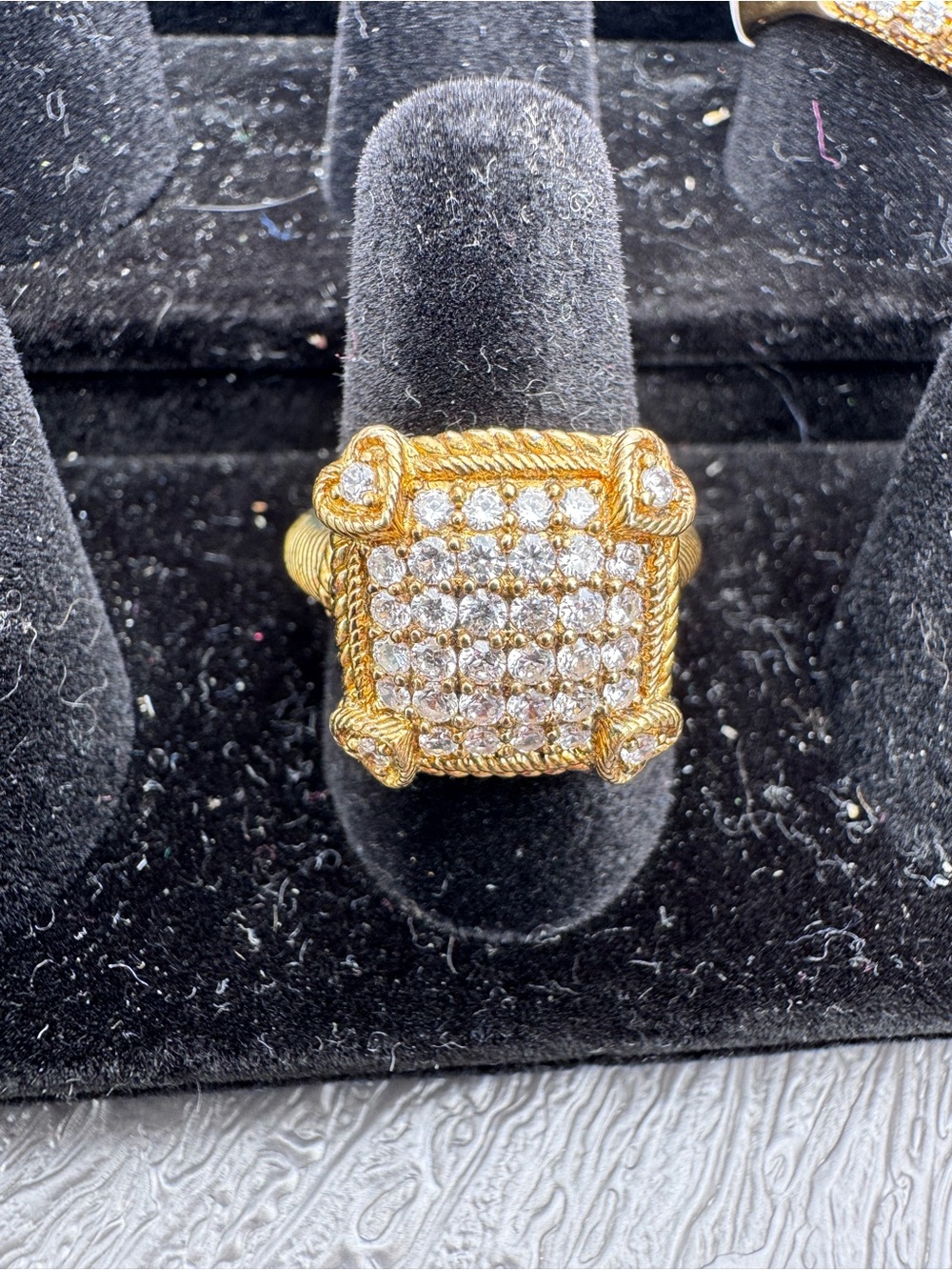 Vintage Judith Ripka 925 Gold Clad Olivia Ring